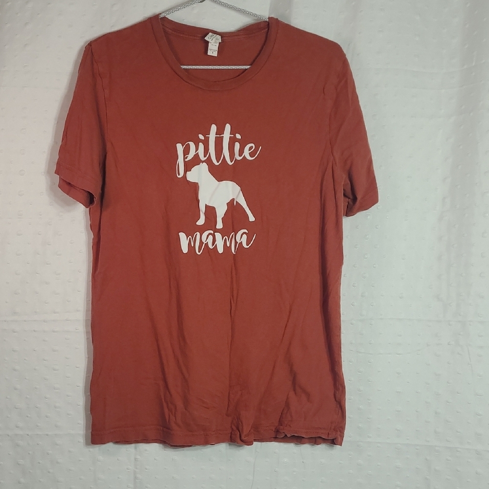 Pittie Mama Dog Lover T-Shirt - Size M V-Neck